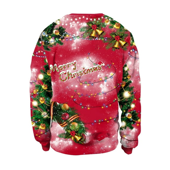 Honeeladyy Men's Sweatshirt,Christmas Clothing Casual Loose Tops Christmas Day Long Sleeve Round Neck Sweater