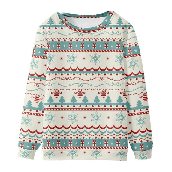 Honeeladyy Men's Sweatshirt,Men Casual Fashion Round Neck Sweatshirt Christmas 3D Print Pullover Long Sleeve Tops