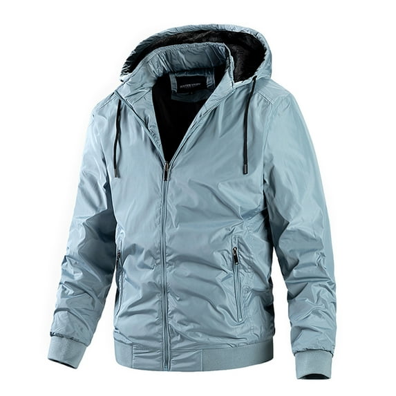 Honeeladyy Men's Thin Jacket Casual Sports Windbreaker Hooded Jacket Mens Trench Coat