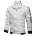 thumbnail image 1 of Honeeladyy Men's Thin Jacket Casual Sports Windbreaker Hooded Solid Color Coat Hoodies for Men, 1 of 3