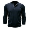 thumbnail image 1 of Honeeladyy Men's Top Shirt Slim Fitting Long Sleeved Lapel Casual Sports Bottom Shirt T-shirt Top, 1 of 6