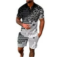 thumbnail image 1 of Honeeladyy Men‘s Track Suits 2 Piece Summer Short Sets Outfits FashionShirt Casual Short Sleeve And Shorts SetShort Sleeve Turndown Collar Set #Yc-White-XXXXL, 1 of 6