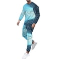 thumbnail image 1 of Honeeladyy Men's Tracksuit 2 Piece Long Sleeve Print Pullover Jogging Track Suit Athletic Casual Sweatsuit #Gd-Light Blue-XXXL, 1 of 5