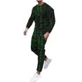thumbnail image 1 of Honeeladyy Men's Tracksuit 2 Piece Long Sleeve Print Pullover Jogging Track Suit Athletic Casual Sweatsuit #Md-Green-M, 1 of 5