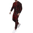 thumbnail image 1 of Honeeladyy Men's Tracksuit 2 Piece Long Sleeve Print Pullover Jogging Track Suit Athletic Casual Sweatsuit #Md-Red-XXXL, 1 of 5