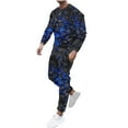 thumbnail image 1 of Honeeladyy Men's Tracksuit 2 Piece Long Sleeve Print Pullover Jogging Track Suit Athletic Casual Sweatsuit #Pd-Blue-M, 1 of 5