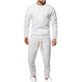 thumbnail image 1 of Honeeladyy Men's Tracksuit 2 Piece Sweatsuit Set Long Sleeve Pullover Athletic Suit For Sports Casual Fitness Jogging #Cc-White-XXL, 1 of 9