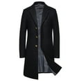 thumbnail image 1 of Honeeladyy Men's Trench Coat Notch Lapel Single Breasted Classic Long Pea Coats Overcoat, 1 of 5