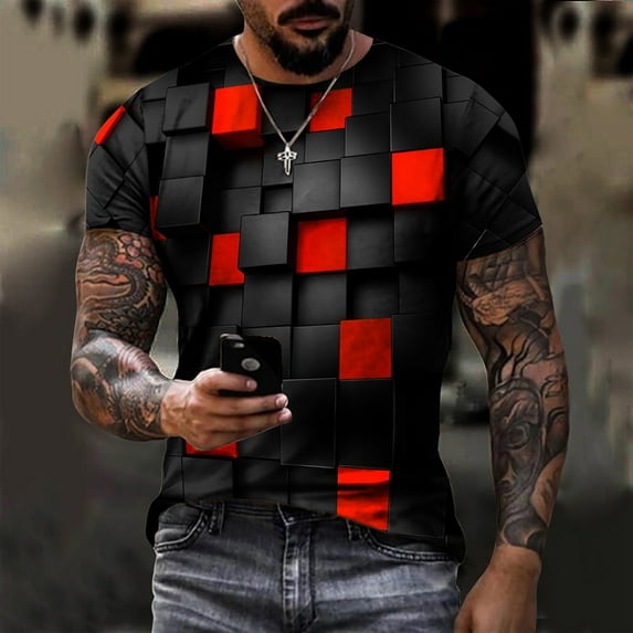 Honeeladyy Men's Unisex Daily T Shirt 3D Print Graphic Prints Animal Print Long Sleeve Tops Casual Bloue men tops under $5
