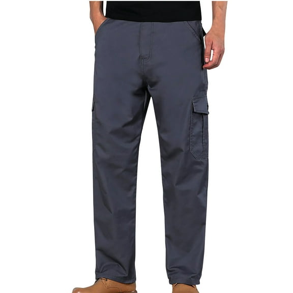 Honeeladyy Mens Cargo Pants Lightweight Joggers Athletic Pants Cotton Loose Straight Sweatpants Thanksgiving Gifts Gray M