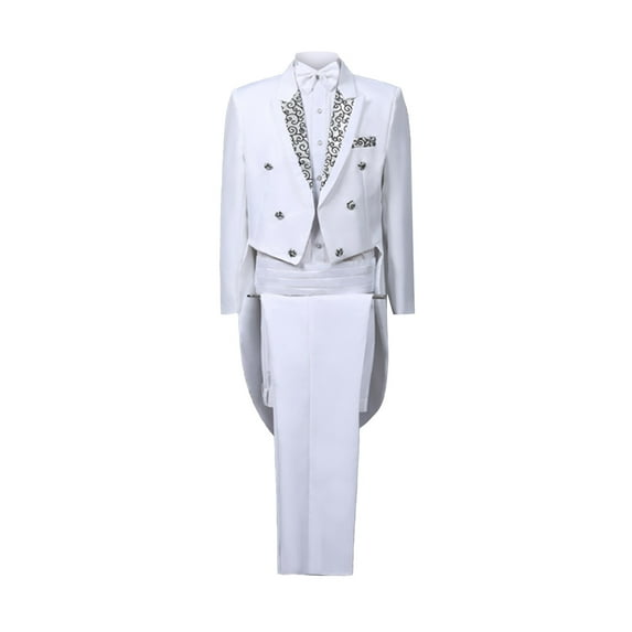 Honeeladyy Mens Classic Palace Court Prince Costume 3-Piece Victorian Gothic Vintage Suit with jacket and pants #Ac-Blue-M