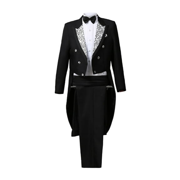 Honeeladyy Mens Classic Palace Court Prince Costume 3-Piece Victorian Gothic Vintage Suit with jacket and pants #Ac-White-M