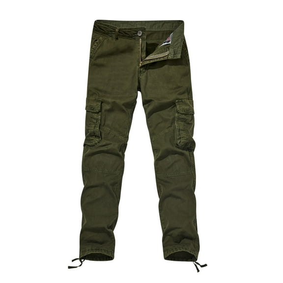 Honeeladyy Mens Denim Work Pants Jeans with Multi Pocket Outdoor Cargo Jogger Pant Work Hiking Tactical Loose Straight Trousers Hiking Gifts Army Green S