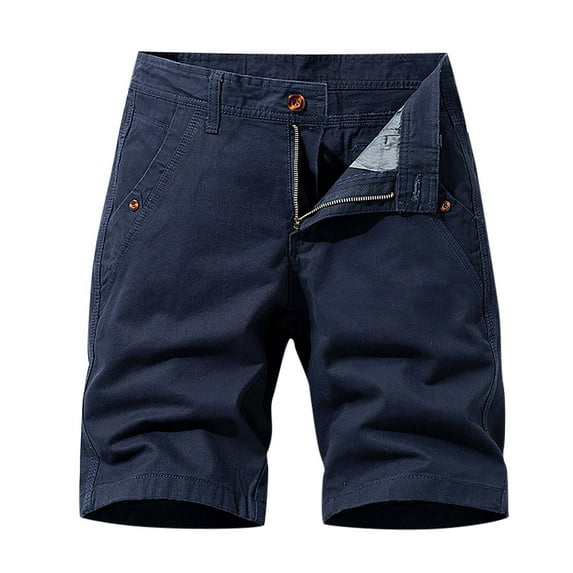 Honeeladyy Mens Five-Pocket Work Shorts With Multiple Pockets Loose-Fitting Casual Trousers Straight