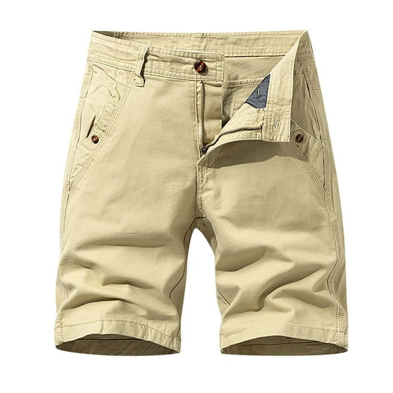 Honeeladyy Mens Five-Pocket Work Shorts With Multiple Pockets Loose-Fitting Casual Trousers Straight
