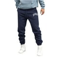 thumbnail image 1 of Honeeladyy Mens Fleece Sweatpants with Pockets, Winter Print Relaxed Wicking Breathable Pants for Sport Christmas Gifts Navy XL, 1 of 5