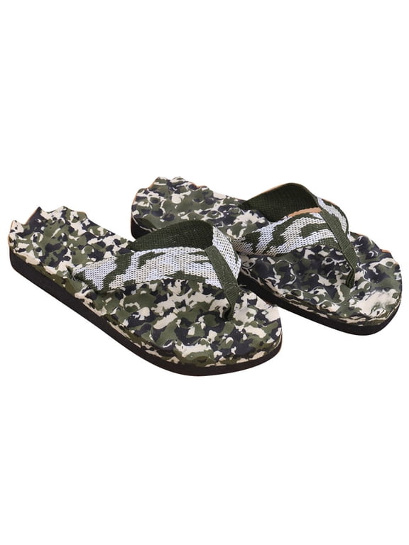 Mens Flip Flops Sandals Shower Flip Flop Slides Lightweight Camouflage Print Flat Beach Slippers
