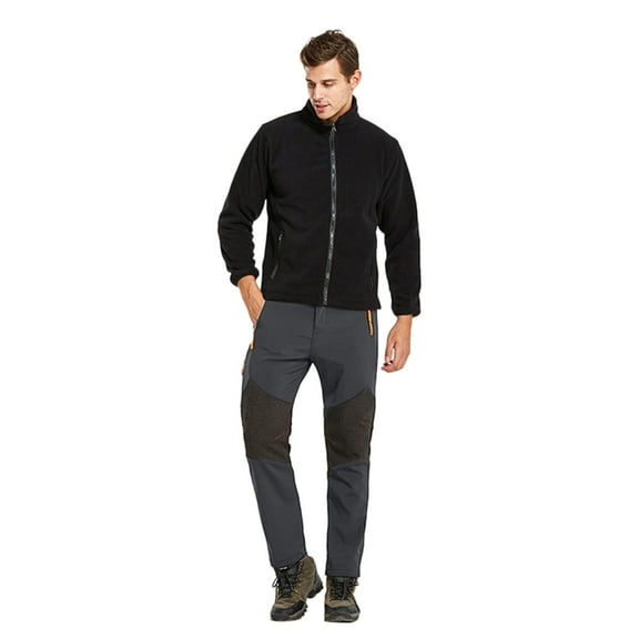 Honeeladyy Mens Hiking Snow Ski Pants Winter Insulated Fleece Lined Pants Outdoor Waterproof Windproof Pants With Belt Gray XXL