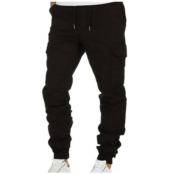 Honeeladyy Mens Jogger Pants, Men's Casual Slim Fit Workout Bodybuilding Sweatpants with Zipper Cargo Pants for Men