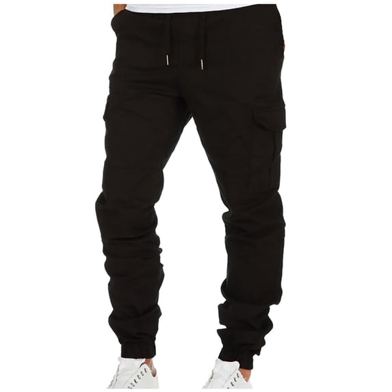 Honeeladyy Mens Jogger Pants, Men's Casual Slim Fit Workout Bodybuilding Sweatpants with Zipper Dress Pants for Men