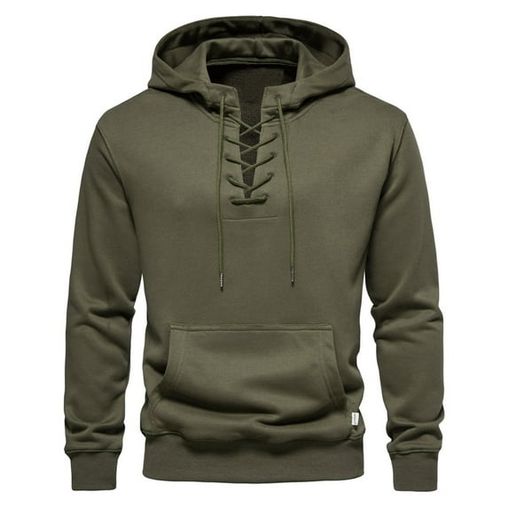Honeeladyy Mens Long Sleeve Sweatshirts,Man Solid Casual Hooded Have Pockets Pullover Long Sleeve Sweatshirt Blouse Tops