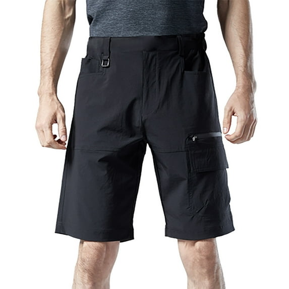 Honeeladyy Mens Plus Size Stretch Quick Dry Shorts Summer Hiking Multi Pocket Sports Shorts