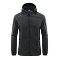 thumbnail image 1 of Honeeladyy Mens Protection Jacket Lightweight Full Zip for Running Travel Outdoors Black XL, 1 of 3