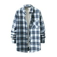 thumbnail image 1 of Honeeladyy Mens Shirt Jacket Tops,Mens Shirt Jacket Tops,Men's Checkered Shirt Slim Fitting Long Sleeved Matte Lapel Casual Cardigan Bottom Shirt Blouse, 1 of 1