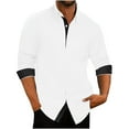 thumbnail image 1 of Honeeladyy Mens Shirts,Men's Checkered Shirt Slim Fitting Long Sleeved Matte Lapel Casual Cardigan Bottom Shirt Blouse, 1 of 6