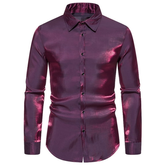 Honeeladyy Mens T Shirts,Men Casual Button Long Sleeve Turn-down Collar Tops Blouse Shirt