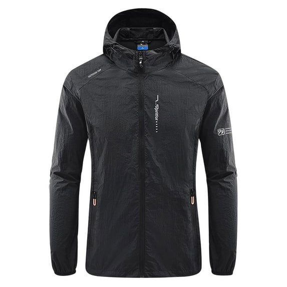 Honeeladyy New Casual Zipper Pocket Sun-protective Clothing Thin Men's Skin Trench Long Sleeve Hooded Casual Outwear & Jackets Jackets for Men