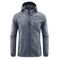 thumbnail image 1 of Honeeladyy New Casual Zipper Pocket Sun-protective Clothing Thin Men's Skin Trench Long Sleeve Hooded Casual Outwear & Jackets Winter Coats for Men, 1 of 4