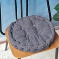thumbnail image 1 of Honeeladyy Non Slip Chair Cushions for Dining Chairs, Solid Color Kitchen Chair Cushions 13.78"x13.78" Round Corduroy Chair Pads Comfortable Thickened and Soft Seat Cushion for Indoor Seat, Dark Gray, 1 of 6