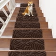 thumbnail image 1 of Honeeladyy Non-Slip Stair Treads Rug, Self-Adhesive Carpet Stair Mats with TPU Backing, Easy to Clean Indoor Runner, 21.6"x7.4" (Brown), 1 of 6
