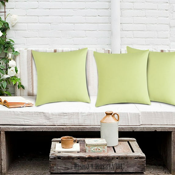 Honeeladyy Outdoor Pillows Waterproof Cover Pack of 2 Solid Color Waterproof Throw Pillow Covers 18X18 inch Outdoor Pillows for Patio Furniture Garden Square Outdoor Waterproof Throw Pillows