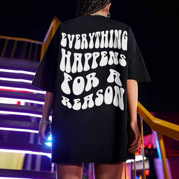 Honeeladyy Oversized T Shirts For Women Plus Size Slogan Graphic Drop Shoulder Short Sleeve Tops Summer Loose Pullover Tees women's crewneck tops