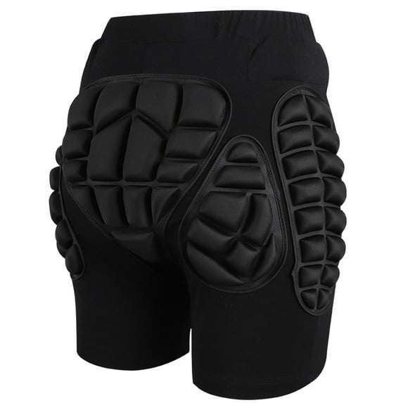 Honeeladyy Padded Shorts Snowboarding Skiing for Women Men, Skating Butt Pad Guard, Impact Crash Pants Shorts Hip Protection Black XXL