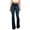 thumbnail image 1 of Honeeladyy Pants For Women Loose Women's High Waist Pocket Wide Leg Jeans Flared Skinny Button Trousers, 1 of 4
