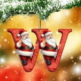 thumbnail image 1 of Honeeladyy Personalized Santa Christmas Ornament 26 Letters Hanging Pendant Ornaments 2024 Acrylic Initial Monogram Xmas Tree Decorations with Hanging Rope Unique Customized Fun Gift for Kids (W), 1 of 6