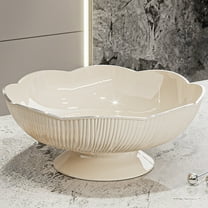 Honeeladyy Plastic Footed Fruit Bowl, Decorative Pedestal Bowl Elegant Elevated Serving Dish for Fruits Nuts Pastries Table Display