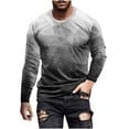 thumbnail image 1 of Honeeladyy Pullover Top for Men Long Sleeve 3D Flame Printed Round-Neck Sweatshirt Slim Fit Sport Casual Tee Shirt Blouses #Va-Gray-M, 1 of 5