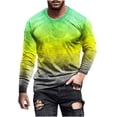 thumbnail image 1 of Honeeladyy Pullover Top for Men Long Sleeve 3D Flame Printed Round-Neck Sweatshirt Slim Fit Sport Casual Tee Shirt Blouses #Va-Yellow-S, 1 of 5
