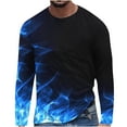 thumbnail image 1 of Honeeladyy Raglan Sleeve Shirts Men,Men Long Sleeve 3D Printing T-shirt Loose Round Neck Undercoat Top, 1 of 1