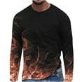 thumbnail image 1 of Honeeladyy Raglan Sleeve Shirts Men,Men Long Sleeve 3D Printing T-shirt Loose Round Neck Undercoat Top, 1 of 1