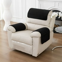 Honeeladyy Recliner Covers Arm Covers for Recliner Chair with Two Storage Pockets Soft Headrest Cover for Recliner Chair 22.44x14.96in Armchair Slipcovers for Sofa Recliner Protector (Black)