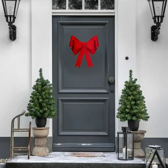 Honeeladyy Red Christmas Wreath Bows, 7.87"x9.44", for Garland, Gifts, Parties, Indoor/Outdoor Holiday Decor