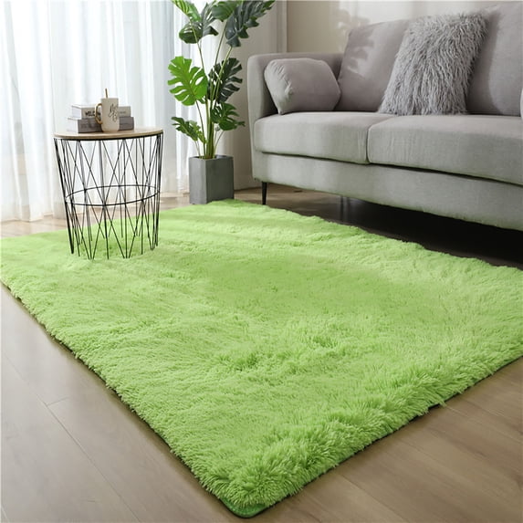 Honeeladyy Rugs for Bedroom Long Plush,78.74"x31.5"Area Rug for Living Room Ultra Soft Shaggy Carpet for Home Decor Fluffy Mat Faux Fur Rug for Bedside Nursery Kids Room College Dormitory Green