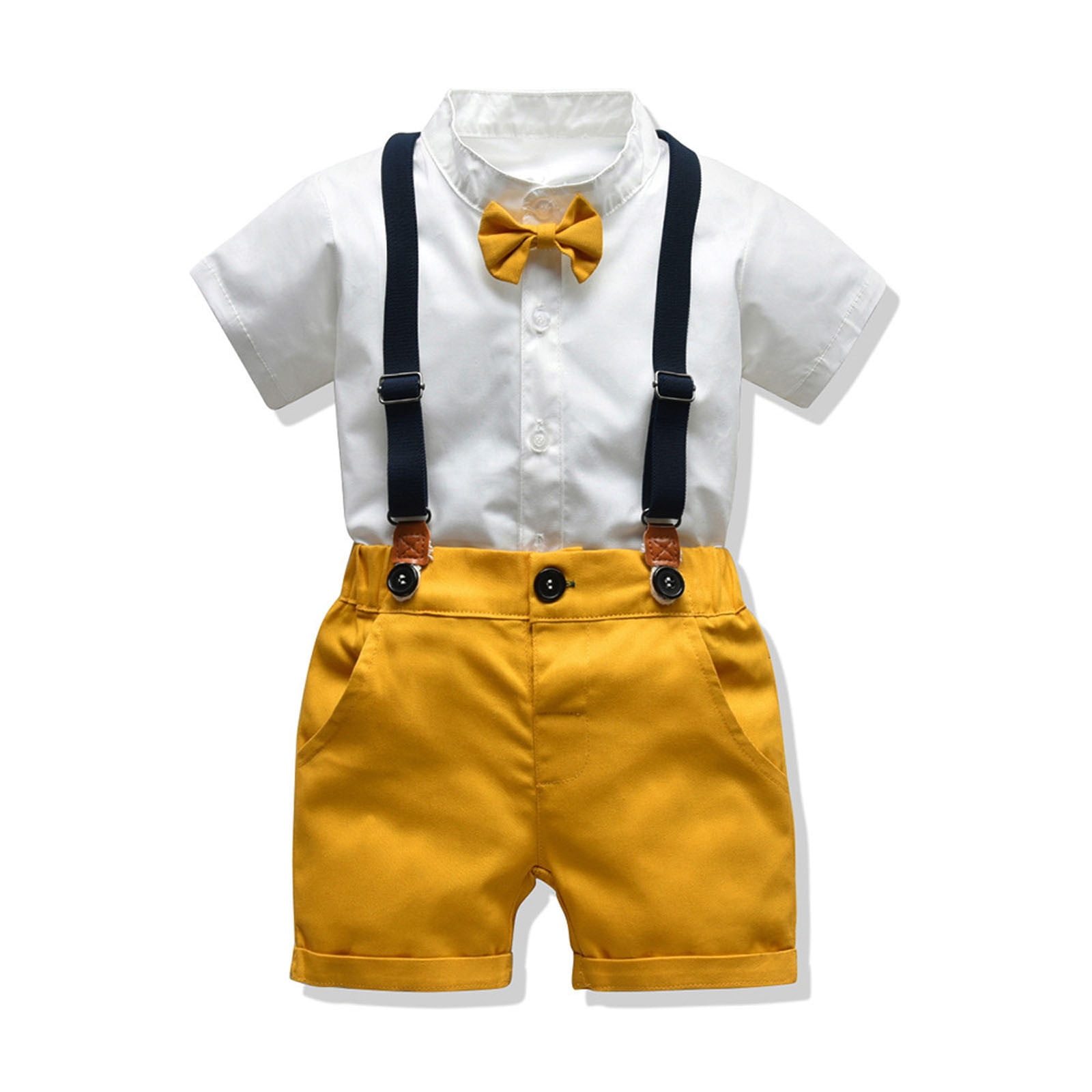 Honeeladyy Discount Baby Boy Gentleman White Shirt Bowtie Tuxedo