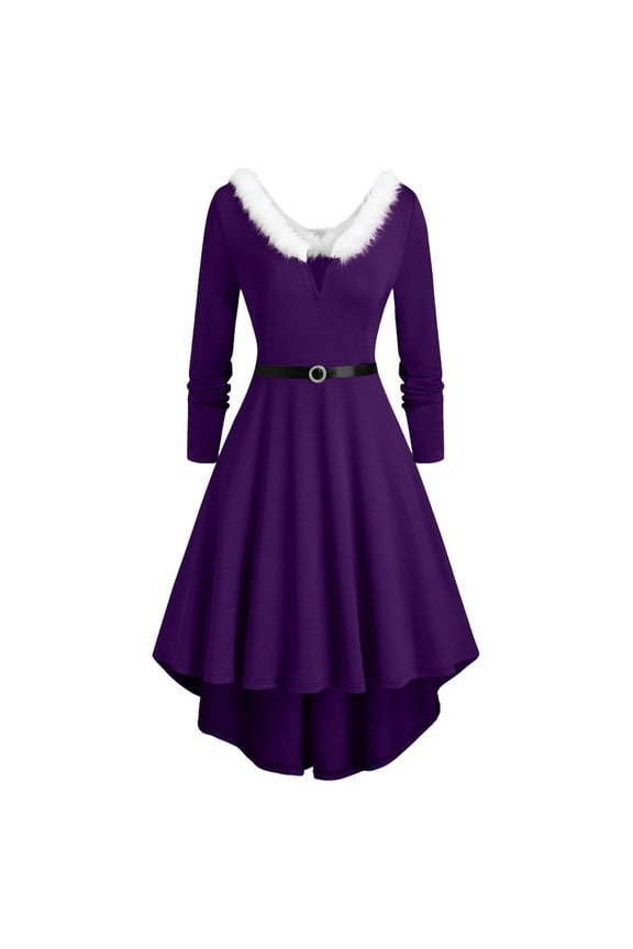 Sales Christmas Party Dresses for Women Santa Claus Costume Velvet Dress Miss Long Sleeve Christmas Dresses Mrs Midi Dress Tunic