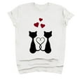 thumbnail image 1 of Honeeladyy Sales Happy Valentine's Day Shirts for Women Romantic Black Cat Couple Heart Shape Tail Print Pullover Fashion Crewneck Tops, 1 of 2